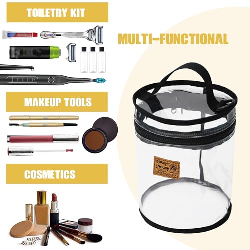 Rough Enough Clear Makeup Bag Leakproof Cosmetic Large Clear Toiletry Bag Organizer Case for Travel Gym Beach