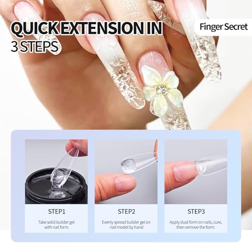 3D Gel Nail Art Kit-Solid Builder Gel for Nails 3D Sculpting Carving Building Modeling Hard Extension for Beginner DIY Salon at Home Cured Needed