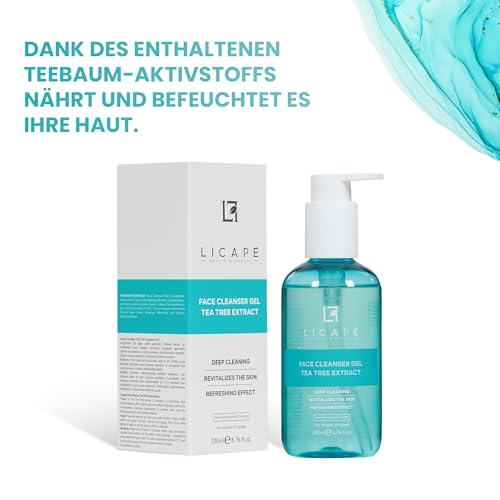 LICAPE¢ç Cleansing Gel Face | Facial Cleanser with Tea Tree Oil | For Oily & Sensitive Skin ? Removes Makeup 200 ml
