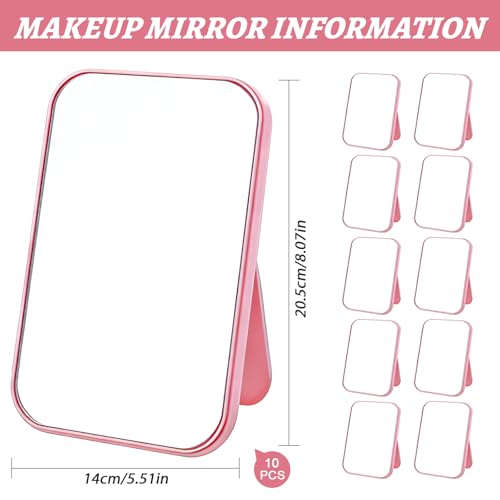 10 Pcs Spa Party Mirrors Sleepover Party Supplies for Girls Slumber Parties Supplies Pink Makeup Mirror Bulk for Sleepover Slumber Birthday Favors Gift (Pink)