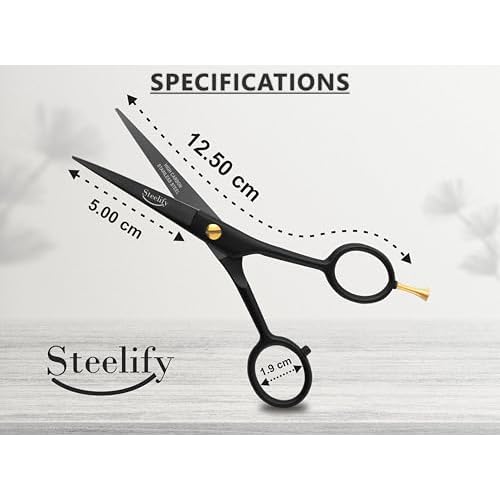 5" Beard Mustache Scissors with 1 Mustache Comb, 1 Beard Comb and Leather Pouch ? Professional Beard Trimming Scissors for All Facial Hair ? Grooming Scissors Men