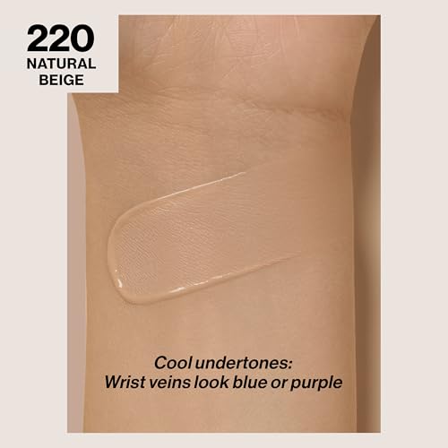 Revlon Liquid Foundation, ColorStay Face Makeup for Combination & Oily Skin, SPF 15, Medium-Full Coverage with Matte Finish, 220 Natural Beige, 1 Fl Oz