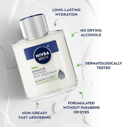 NIVEA FOR MEN Sensitive Post Shave Balm 3.30 oz (Pack of 6)