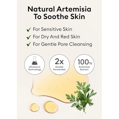 MISSHA Artemisia Pack Foam Cleanser 5.07 Fl oz/ 150ml, 2-in-1 Korean Facial Cleanser & Clay Mask with Double-Fermented Mugwort Extract, Soothes Sensitive Skin