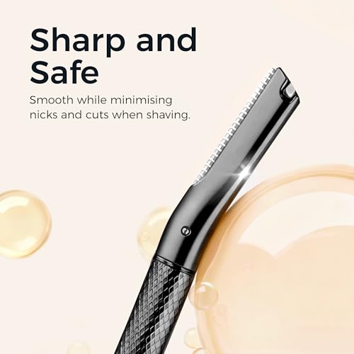 ZOMCHI Eyebrow Razor, Face Razors for Women&Men, Eyebrow Trimmer Shaper with Precision Cover,Facial Shaver with 6 Blades (Black)