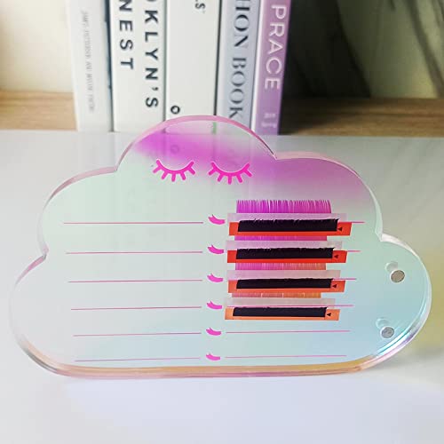 Dazzling Eyelash Grafting Pallet, Acrylic Lash Tile holder, Makeup Palette Eyelash Extensions Storage Gasket Pads with Suction for Tweezers (Cloud-Shaped C)