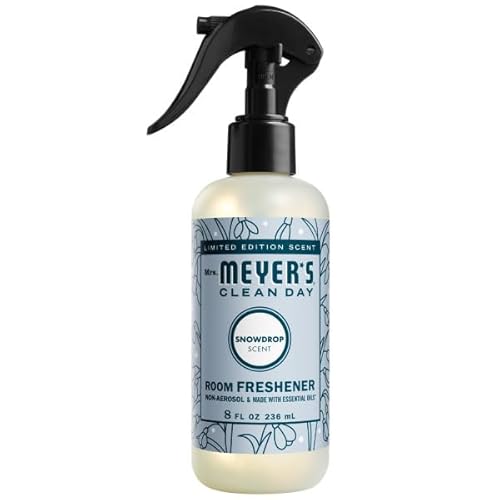 Mrs. MEYER'S Clean Day Snow Drop Scent Variety Pack, Liquid Hand Soap 12.5 OZ, Liquid Dish Soap 16 OZ, Multi-Surface Cleaner 16 OZ, Room Freshener 8 FL OZ, Hand Lotion 12 OZ, 1 CT