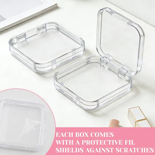 26 PCS Press on Nail Storage Box, 24PCS Small Press on Nail Box and 2 Pack Big Nails Storage Boxes Plastic, Nails Case Containers for Art DIY Jewelry Fishing Tackle, Mini Clear Dimond Storage