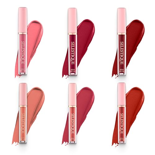 Matte Liquid Lipstick For Women, Set of 6 Colors from Nude to Dark Red, Waterproof Matte Lipstick Long Lasting, Non-Sticky and Fade-Resistant Formula ? Lip Makeup Kit for Long Lasting Style, 6 pcs