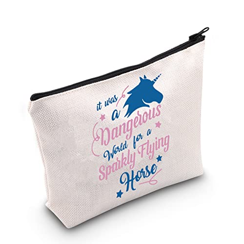 MEIKIUP Keeper of the Lost Sylveny Inspired Gift Book Lover Cosmetic Bag Organizer Pouch KOTLC Gift Bookish Gift Reader Gift (Flying Horse Bag)