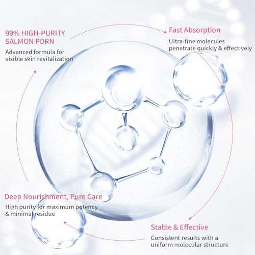 2-Pack Salmon DNA Serum | 99% Salmon DNA | Pink PDRN Serum Ampoule with Collagen, Glutathione & Hyaluronic Acid for Intense Firming, Repairing, Moisturizing & Radiant-Looking Skin, 0.05 fl.oz x 20e