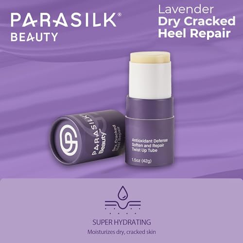 Parasilk Beauty Lavender Heel Repair Moisturizing Stick for Dry, Cracked Feet. Superior Antioxidant Oils & Wax Repair & Soften Dry Skin