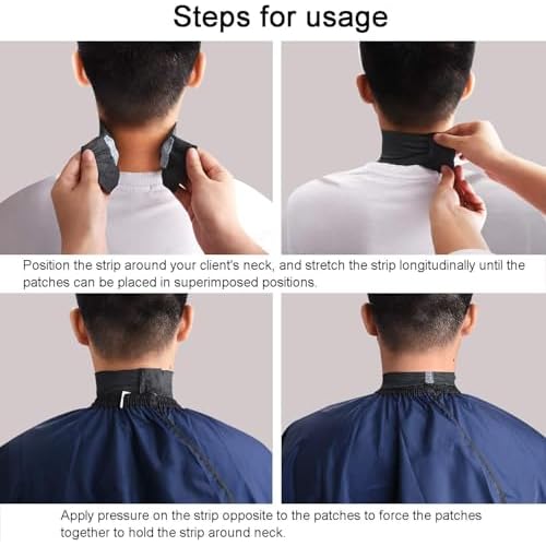 5 Rolls Barber Neck Strips (500 Count Total) - Disposable Stretchable Paper Neckbands for Haircuts | Barber Salon Supplies & Accessories (Black,5 Rolls)