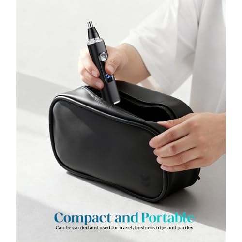 Nose Hair Trimmer for Men and Women, Type-C Rechargeable Precision Groomer with Double-Edged Blades, Painless & IPX7 Waterproof Design for Nose, Ears, Eyebrows and Facial Hair