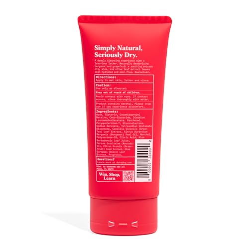 Duradry Deodorizing Body Wash for Women and Men - Odor control, Deep Cleansing, Nourishes, and Moisturizes Skin, Made with Natural Ingredients - Aqua Fragrance, 6 Fl Oz