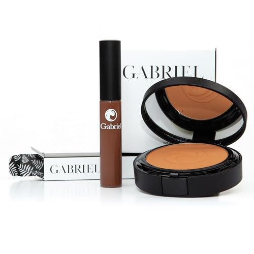 Cream Concealer (Dark) + Dual Powder Foundation (Deep) + Cosmetic Travel Bag (Deep Beige SET, 1)