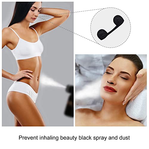 100 Pieces Nose Plugs Disposable, Nose Filters for Sunless Airbrush Spray Tanning, Nose Plug for Allergies and Dust, Spray Tan Nose Filter Sponge (Black)