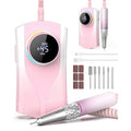 Nail Drill Professional 45000 RPM, Electric Nail File with LED Display & 45 Speeds, Rechargeable Nail Drill Kit for Acrylic Gel Nails, Manicure Pedicure at Home Salon (1800mAh-Pink)