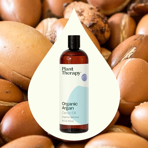 Plant Therapy Organic Argan Oil 16 oz Carrier for Skin and Hair Supports Moisturization Anti Aging and Nails Cold Pressed Pure USDA Certified