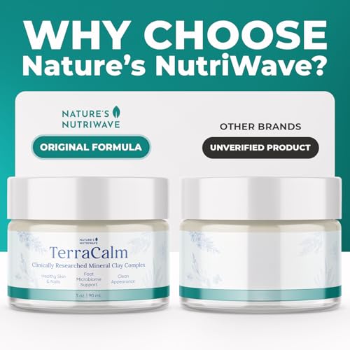 TerraCalm ? Mineral Clay Complex for Healthy Skin and Nails ? Plant-Based Topical with Essential Oils, Aloe & Vitamin E ? Non-GMO, GMP Certified, 3 oz, 90ml, 6 Month Supply