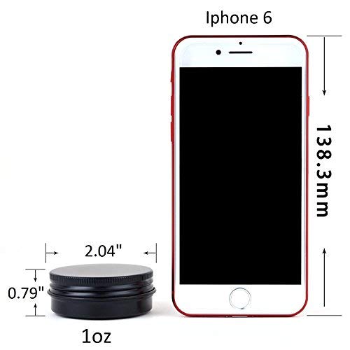 1oz. Metal Tin 30g Sample Lip Balm Tins Aluminum Tin Containers with Lids Screw Top Tins Cans Empty Storage Jars,Pack of 48(Black)