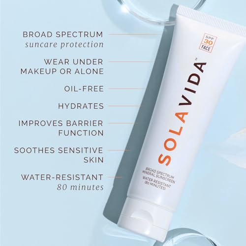 UVA/UVB Professional-grade Daily SPF 30 Mineral-based Face Sunscreen with Zinc Oxide, Hyaluronic Acid, Ceramides, Niacinamide. No artificial fragrances or dyes. 1.7 oz