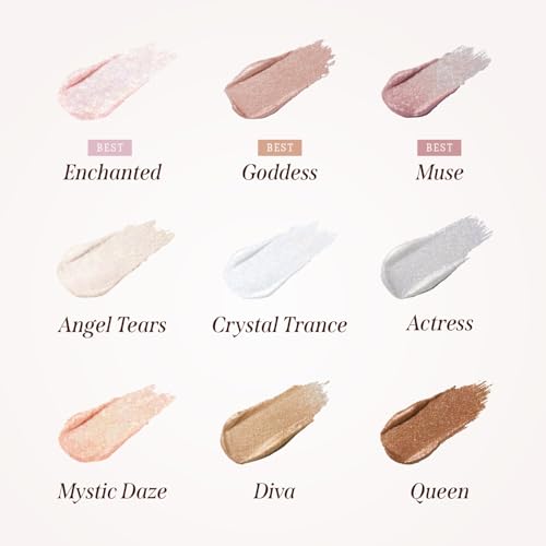 DEARDAHLIA Paradise Shine Eye Sequins (Enchanted) - Lightweight Liquid Glitter Eyeshadow, Minimal Fallout, High-Shine Pearl Finish, Lightweight, Blendable, Vegan Korean Eye Makeup. 0.14 oz
