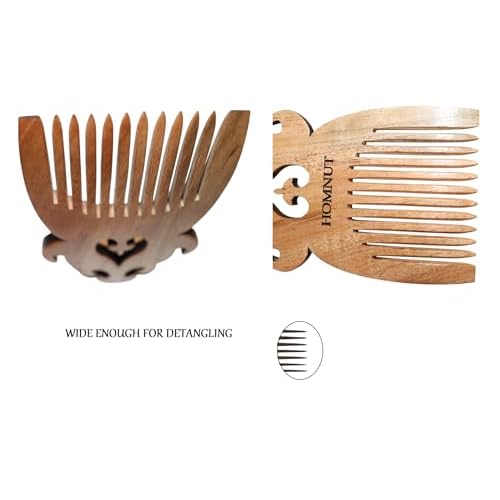 Unisex Sandalwood Hair Comb | 5 x 3 Inch Wooden Comb for Hair, Beard & Moustache | Portable, Pocket-Sized Grooming Accessory