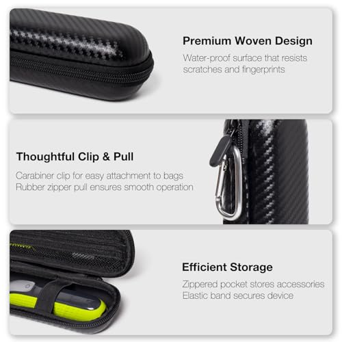 Nincha Compact Travel Trimmer Case for Philips Hybrid Electric Trimmer and Shaver, Face + Body Groomer QP2724/90, QP2834/70, QP1924/70, QP6531/70, QP4631/90, Hard Carrying Case, Black
