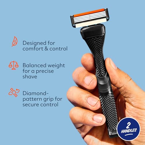Dollar Shave Club | Razor Handle (2 Pack) Black | Replacement Razor Blade Handles | Not Compatible with Other Razor Brands