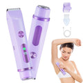 2025 Bikini Trimmer for Women, Cordless& Painless& Waterproof Dual Head Shaver for Women Private Area& Face& Body, 2-in-1 Electric Razors, Bikini Shaver, Hair Trimmer with LCD