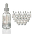 28 Pcs Clear 2oz Dropper Bottles Glass,60ml Empty Bottles,Leakproof for Tinctures, Essential Oils for Storage and Travel,Bottles for Droppers for Oils, Medicine Dropper, Eye Dropper