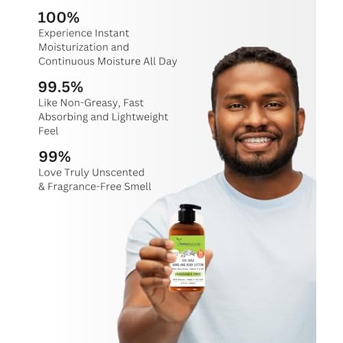 RaGaNaturals Natural Unscented Body Lotion for Dry Skin with Shea Butter and Vitamin E & B5 - Hydrating, Nourishing, Fragrance Free Hand Moisturizer With Organic Essence - For Women, Men, Kids - 8 Oz