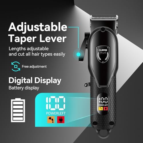 Hair Clippers for Men Professional - Cordless&Corded Barber Clippers for Hair Cutting & Grooming Rechargeable Beard Trimmer