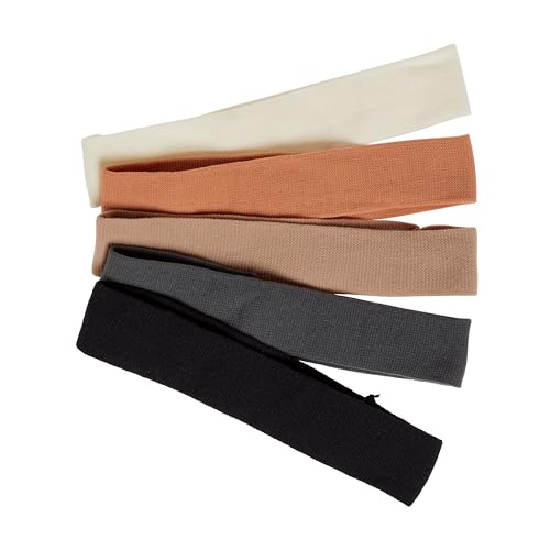 Goody Ouchless Jersey Fabric Headwraps, Wide Cloth Headbands, Neutral Colors, For Women and Men,6 Ct (Pack of 2)