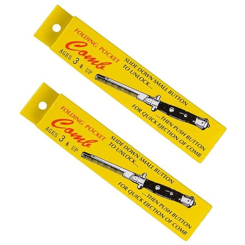 9" Inches Folding Pocket Comb, Stainless Steel (12-Pack)