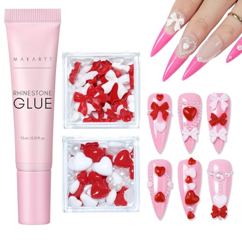 Makartt UV Nail Lamp Luminoza 10W Rechargeable LED Light with Sensor for Acrylic Nail Bundle with Nail Charm Nail Rhinestone Glue Kit 15ml Gel Nail Glue with Nail Preals Rhinestone Gems