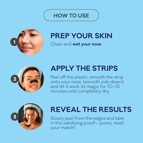Biore Charcoal Deep Cleansing Pore Strips, Nose Strips for Blackhead Removal on Oily Skin, Features C-Bond Technology with Instant Pore Unclogging, 18 Count