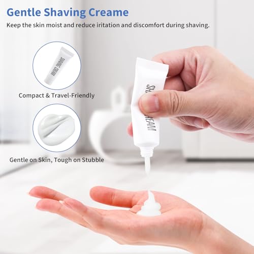 120 Pack Disposable Razors Bulk Shaving Cream for Men, Shaving Kit for Men, Homeless Supplies Bulk, Individually Wrapped Toiletries for Travel Home Hotel Camping Shelter Church Donation
