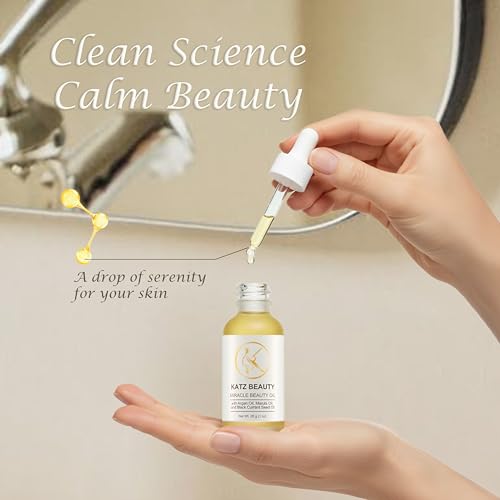 Katz Beauty Miracle Beauty Oil - Hydrating Face Oil with Jojoba, Argan & Marula Oil for Anti-Aging Glow, Non-Comedogenic