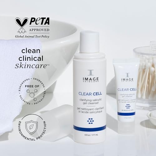 IMAGE Skincare, CLEAR CELL Salicylic Gel Cleanse, Gentle Foaming Face Wash Removes Excess Oil and Shine for Oily Prone Skin