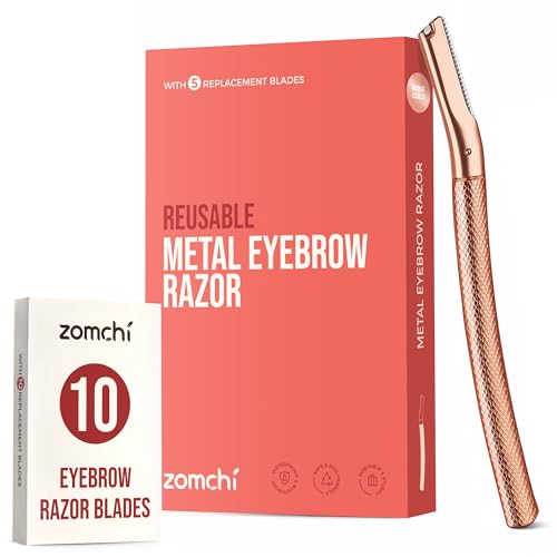 Rose Gold Eyebrow Razor with 10 PCS Replacement Blades