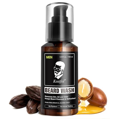 NUSPA NUSPA Face Beard Wash for Full Beards Removes Dirt and Odor Keeps Beard Shampoo Deeo Cleansing Refreshing Face Wash with Argan Jojoba Oils
