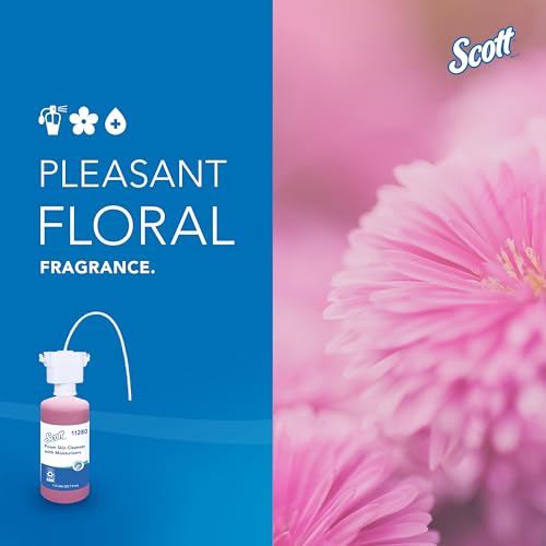 Scott Professional Foam Hand Soap with Moisturizers (11280), 1.5 L, Foaming, Pink, Floral Scent, Under-Counter Refills for Kimberly-Clark Professional Top Mounted Dispensers (2 Bottles)