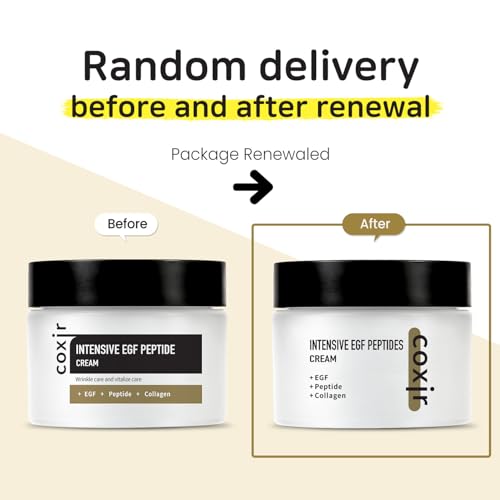 coxir INTENSIVE EGF PEPTIDES CREAM l Day&Night Firming Cream l EGF(Epidermal Growth Factor), Peptides, Niacinamide, Panthenol, Collagen l Korean Skincare [50ml/1.69fl.oz] (Pack of 2)