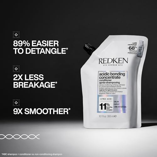Redken Acidic Bonding Concentrate Conditioner For Damaged Hair Repair - Strengthens and Repairs Weak and Brittle Hair, Sulfate-Free, With Citric Acid
