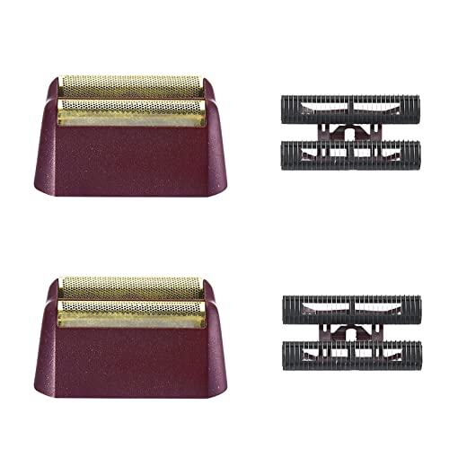 Professional 5 Star Series Finale Shaver Replacement Foil and Cutter Bar Assembly Compatible with wahl Shaver Foil 7031-100, 7043-100 Super Close Shaving Replacement Heads£¬Red,2 PACK