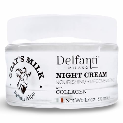 Delfanti-Milano ? GOAT'S MILK with COLLAGEN Nourishing and Regenerating NIGHT CREAM ? Face and Neck Moisturizer ? Made in Italy