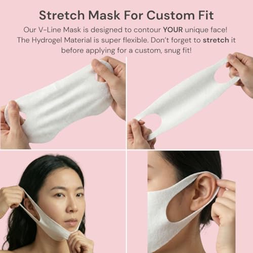 V Line Lifting Neck & Chin Mask ? Jawline Shaper & Double Chin Reducer ? Face Lift & Skin Tightening ? Retinol, Collagen, Hyaluronic Acid & Aloe Vera ? Anti-Aging Neck Firming Mask ? 5 Pack