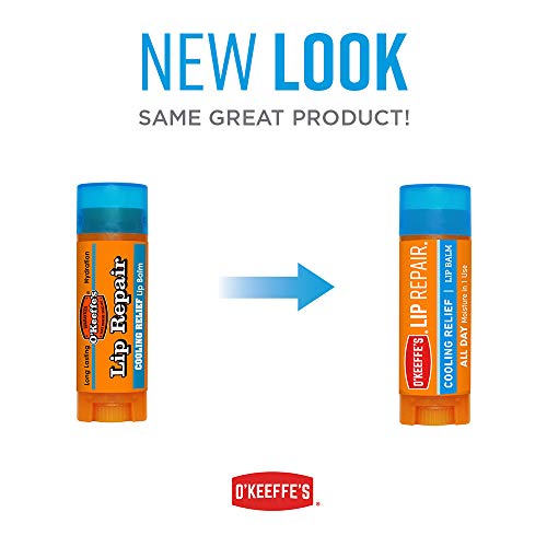 O'Keeffe's Cooling Relief Lip Repair Lip Balm for Dry, Cracked Lips, Stick, (Pack of 8)